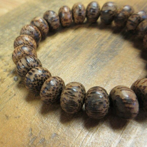 MERRISOTA JEWELRY Coconut Palm Tree Wood Stretch Bracelet Womens Size 6 3/4" NEW - Picture 3 of 6